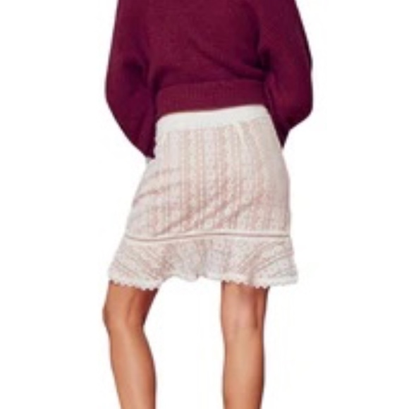 NWT Lost + Wander Womens Lace Floral Mini Skirt - Picture 3 of 5